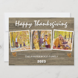 Tarjeta Festiva Collage de fotos de la familia Rustic Modern