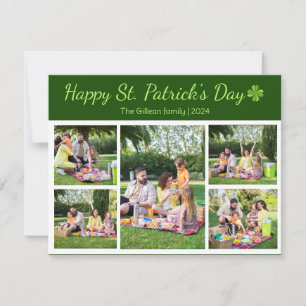 Tarjeta Festiva Collage de fotos de la familia Shamrock en el día 