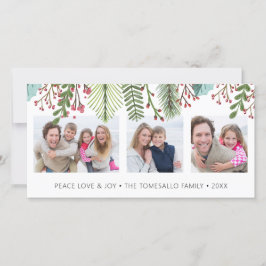 Tarjeta Festiva Collage de fotos de la vegetación del invierno