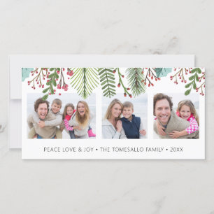 Tarjeta Festiva Collage de fotos de la vegetación del invierno