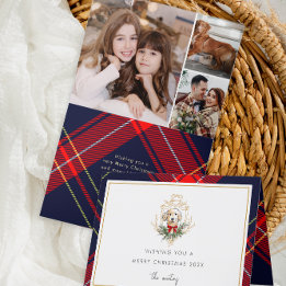 Tarjeta Festiva Collage de fotos de manteca de perro para Navidade