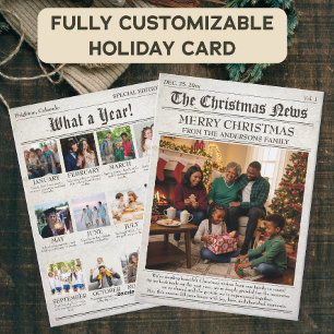 Tarjeta Festiva Collage de fotos de Navidades familiares de periód