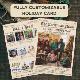 Tarjeta Festiva Collage de fotos de Navidades familiares de periód