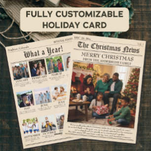 Tarjeta Festiva Collage de fotos de Navidades familiares de periód