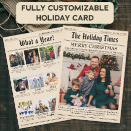 Tarjeta Festiva Collage de fotos de Navidades familiares de periód
