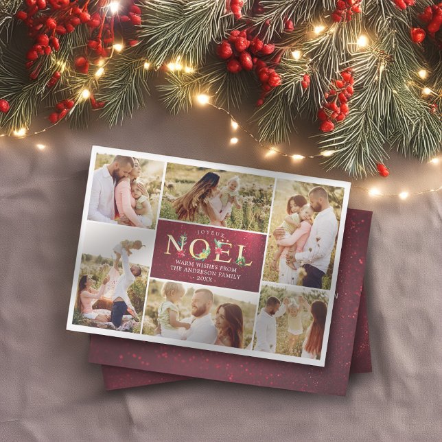 Tarjeta Festiva Collage de fotos de Navidades franceses modernos d (Subido por el creador)