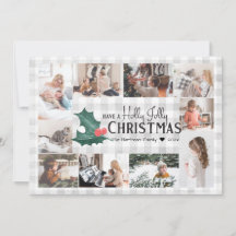 Collage de fotos de Navidades Holly Jolly Plaid