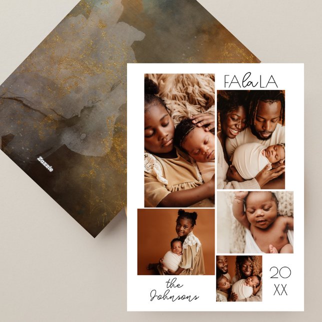 Tarjeta Festiva Collage de fotos de Navidades mínimos modernos (Subido por el creador)