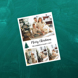 Tarjeta Festiva Collage de fotos de Navidades personalizados