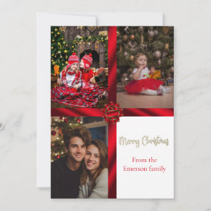 Tarjeta Festiva Collage de fotos de Navidades personalizados de ci