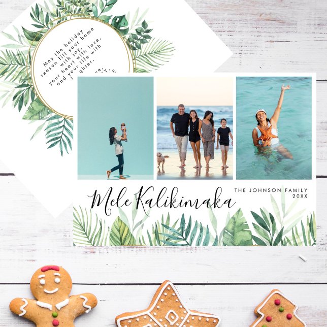 Tarjeta Festiva Collage de fotos de Navidades Tropical Mele Kaliki (Subido por el creador)