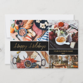 Tarjeta Festiva Collage de fotos de negocios de restauración Felic