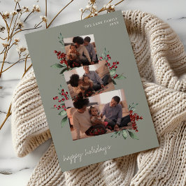 Tarjeta Festiva Collage de fotos de sabores claros con bayas y veg