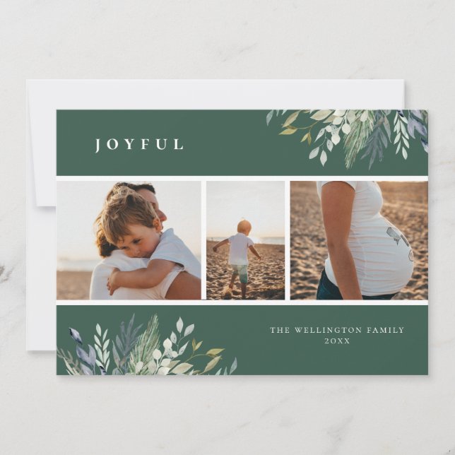 Tarjeta Festiva Collage de fotos de vacaciones acuáticas de invier (Anverso)