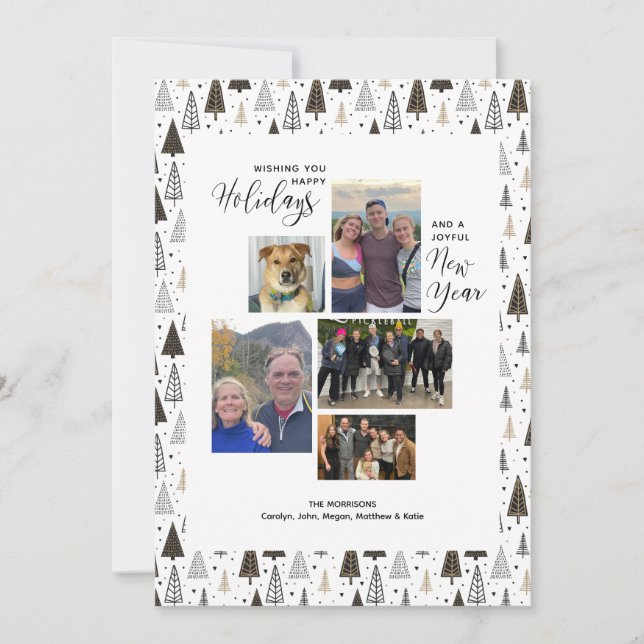 Tarjeta Festiva Collage de fotos de vacaciones modernas de año nue (Anverso)