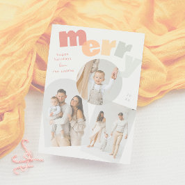 Tarjeta Festiva Collage de fotos de vacaciones para Navidades de m