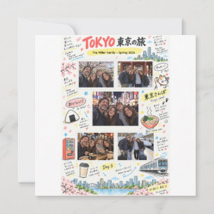Tarjeta Festiva Collage de fotos de viaje a Tokio Japón 5 Viaje Zi