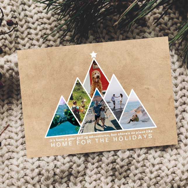Tarjeta Festiva Collage de fotos del año de viaje en casa para las (Subido por el creador)