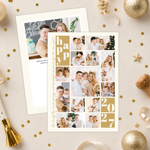 Tarjeta Festiva Collage de fotos del Año Nuevo Feliz 2027 14