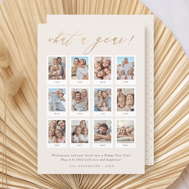 Tarjeta Festiva Collage de Fotos del Año Nuevo Moderno 12 Feliz Añ (Subido por el creador)