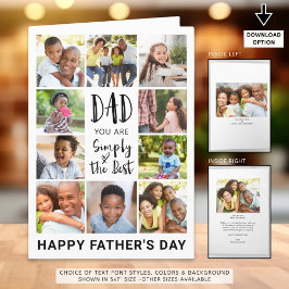 Tarjeta Festiva Collage de fotos del Día del Padre personalizado