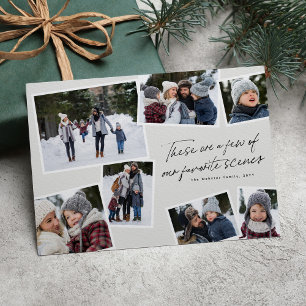 Tarjeta Festiva Collage de fotos destaca scrapbook neutral moderno