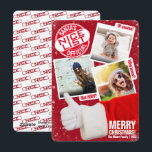 Tarjeta Festiva Collage de fotos | Divertidos Thumbs Up Santa Navi<br><div class="desc">Comparte tu buen estado confirmado con una adorable tarjeta de fotos navideña adorable con el propio Santa que les da los pulgares hacia arriba. Hay un enorme sello de aprobación en la parte superior izquierda de esta graciosa tarjeta de tres fotos de felicitación por feriado. Este tiene bromas divertidas en...</div>