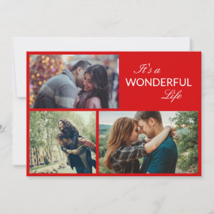 Tarjeta Festiva collage de fotos Es una vida maravillosa Navidades