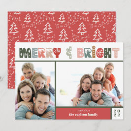 Tarjeta Festiva Collage de fotos familiar de navidades