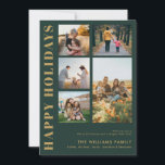 Tarjeta Festiva Collage de fotos familiar Minimalista moderno<br><div class="desc">Felices fiestas! Envíe sus cálidos deseos a amigos y familia esta temporada de Navidades con una tarjeta de Navidades de personalizable fotográfico con tipografía simple y moderna. Personalice agregando las fotos, nombres, año y otros detalles de su personalizado. Esta tarjeta de Navidad mínima está disponible en otros colores y cartón....</div>