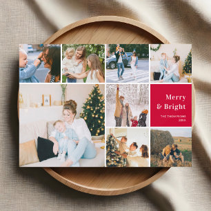 Tarjeta Festiva Collage de fotos Familiar, Navidades Frescos Y Bri
