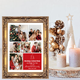 Tarjeta Festiva Collage de fotos familiar, Navidades modernos y Mi