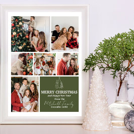 Tarjeta Festiva Collage de fotos familiar, Navidades modernos y Mi