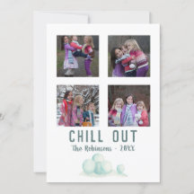 Collage de fotos familiares con tema de nieve de N