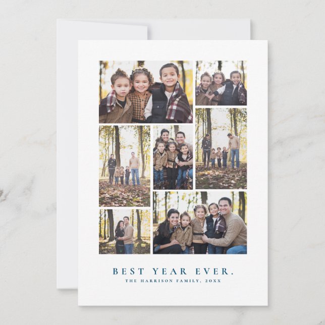 Tarjeta Festiva Collage de fotos feliz año nuevo (Anverso)