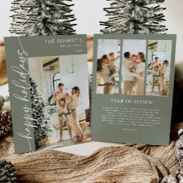 Tarjeta Festiva Collage de fotos feliz de vacaciones Minimalista m