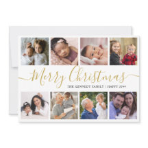 Collage de fotos Gold Merry Christmas 9