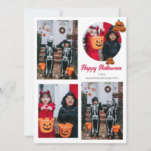 Tarjeta Festiva Collage de fotos Halloween de calabaza boina jack-