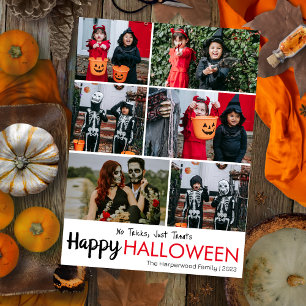Tarjeta Festiva Collage de fotos Halloween de calabaza boina jack-
