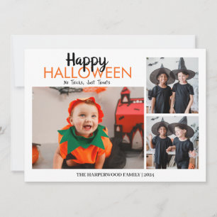 Tarjeta Festiva Collage de fotos Halloween de calabaza boina jack-