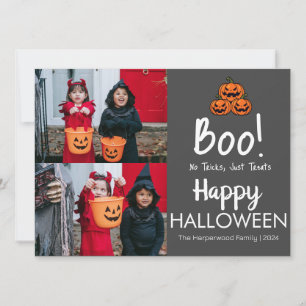 Tarjeta Festiva Collage de fotos Halloween de calabaza boina jack-