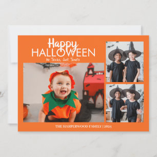Tarjeta Festiva Collage de fotos Halloween de calabaza boina jack-