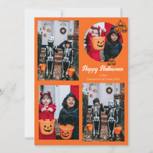 Tarjeta Festiva Collage de fotos Halloween de calabaza boina jack-
