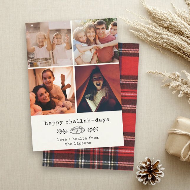 Tarjeta Festiva Collage de fotos Hanukkah moderno (Subido por el creador)