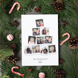 Tarjeta Festiva Collage de fotos infantil cuadrado de árbol de Nav
