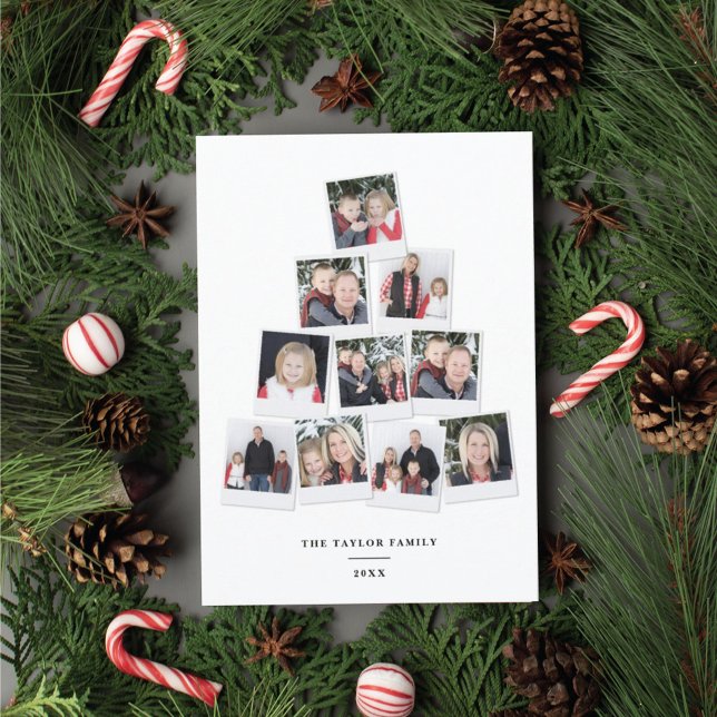 Tarjeta Festiva Collage de fotos infantil cuadrado de árbol de Nav (Subido por el creador)
