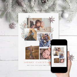 Tarjeta Festiva Collage de fotos Juniper