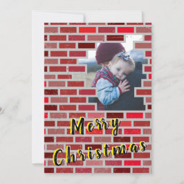 Tarjeta Festiva Collage de fotos Ladrillos navidades