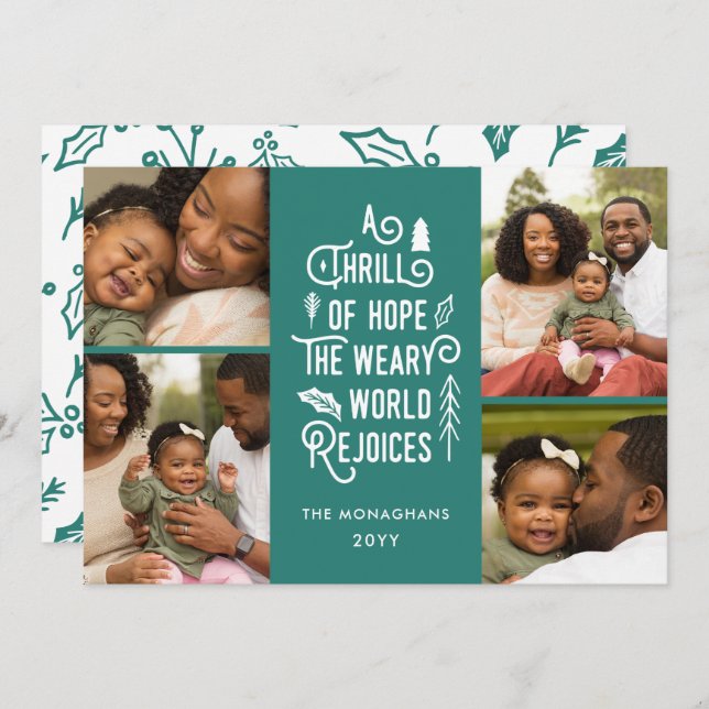 Tarjeta Festiva Collage de fotos Lastima De Esperanza Navidades De (Anverso / Reverso)