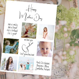 Tarjeta Festiva Collage de fotos lindo te queremos Día de la Madre